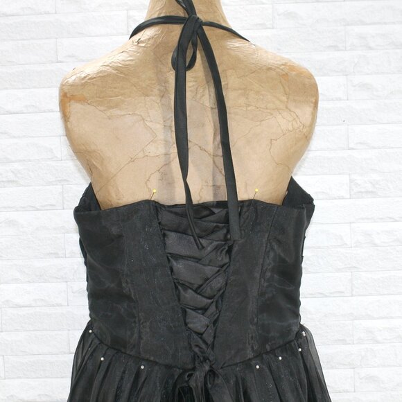 Dress Ball Gown Beaded Homecoming Prom Pearl Beaded Black Plus Size 18 - Picture 3 of 13